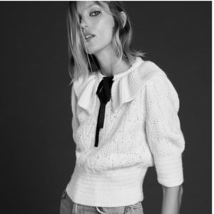 Zara knitwear sweater top with pearls